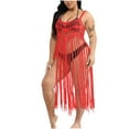 thumbnail image 2 of Xuyuer Plus Size Beach Swimsuit Cover Up Women Crochet Bikini Coverups Summer Pool Swimwear Tassel Dress, 2 of 5