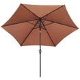 thumbnail image 6 of Ainfox 9ft Patio Umbrella with Push Button Tilt and Crank, Outdoor Sunshade Canopy, Waterproof and UV-Proof, Coffee, 6 of 6