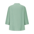 thumbnail image 4 of Blouses for women dressy casual Linen Soft Clothing XXXL Green womens blouses, 4 of 4