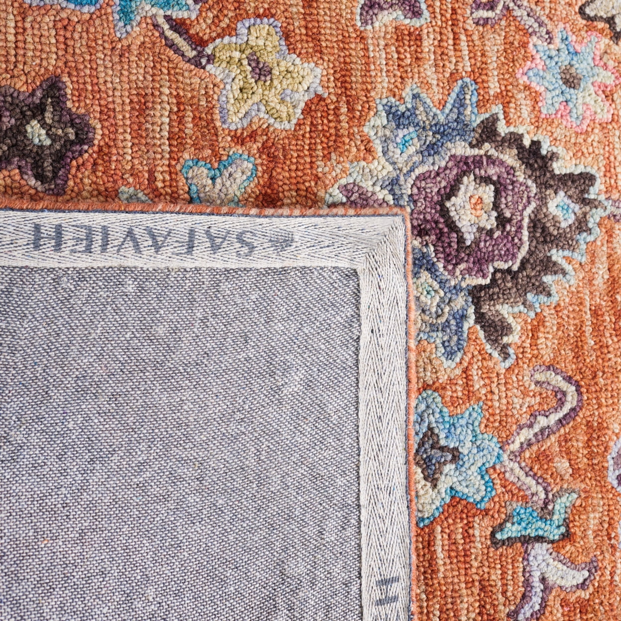 SAFAVIEH Blossom Moema Floral Area Rug, Rust/Blue, 8' x 10'
