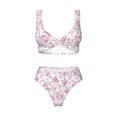 thumbnail image 5 of Honeii Rose Flowers Print Women’s Bikini Set,Two Piece Swimsuit Bathing Suits,Stylish High Elasticity Swimwear for Beach and Pool, 5 of 7