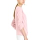 thumbnail image 4 of CURVOSPORT Camisa Elegante para Mujeres, Top de Oficina con Abertura en el Cuello, Frontal Plisado, Manga 3/4, Blusa de Chifón 2XL Rosa, 4 of 7