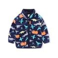 thumbnail image 2 of WIBACKER Toddler Kids Polar Fleece Warm Jacket Baby Boys Autumn Winter Zip Coat Stand Collar Outerwear - 1Pcs Dinosaur, 2 of 7