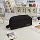 thumbnail image 3 of Estuche de lápices simple Ins, bolsa de lápices de lona de Color sólido blanco y negro, bolsa de almacenamiento de papelería de alta capacidad, suministro escolar para estudiantes, 3 of 4