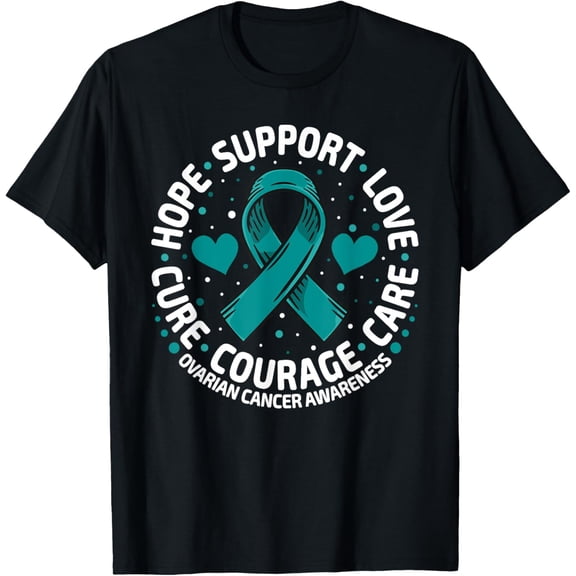 Ovarian Cancer Support tee Family Ovarian Cancer Awareness T-Shirt