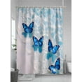 thumbnail image 5 of Fsddascl Blue Butterfly Coastal Shower Curtain Set - 72" x 78" Washable Bathtub Curtain with 12 Hooks, Summer Beach Ocean Wave Waterproof Fabric Stall Shower Curtains for Bathroom/Bathtub Décor, 5 of 6