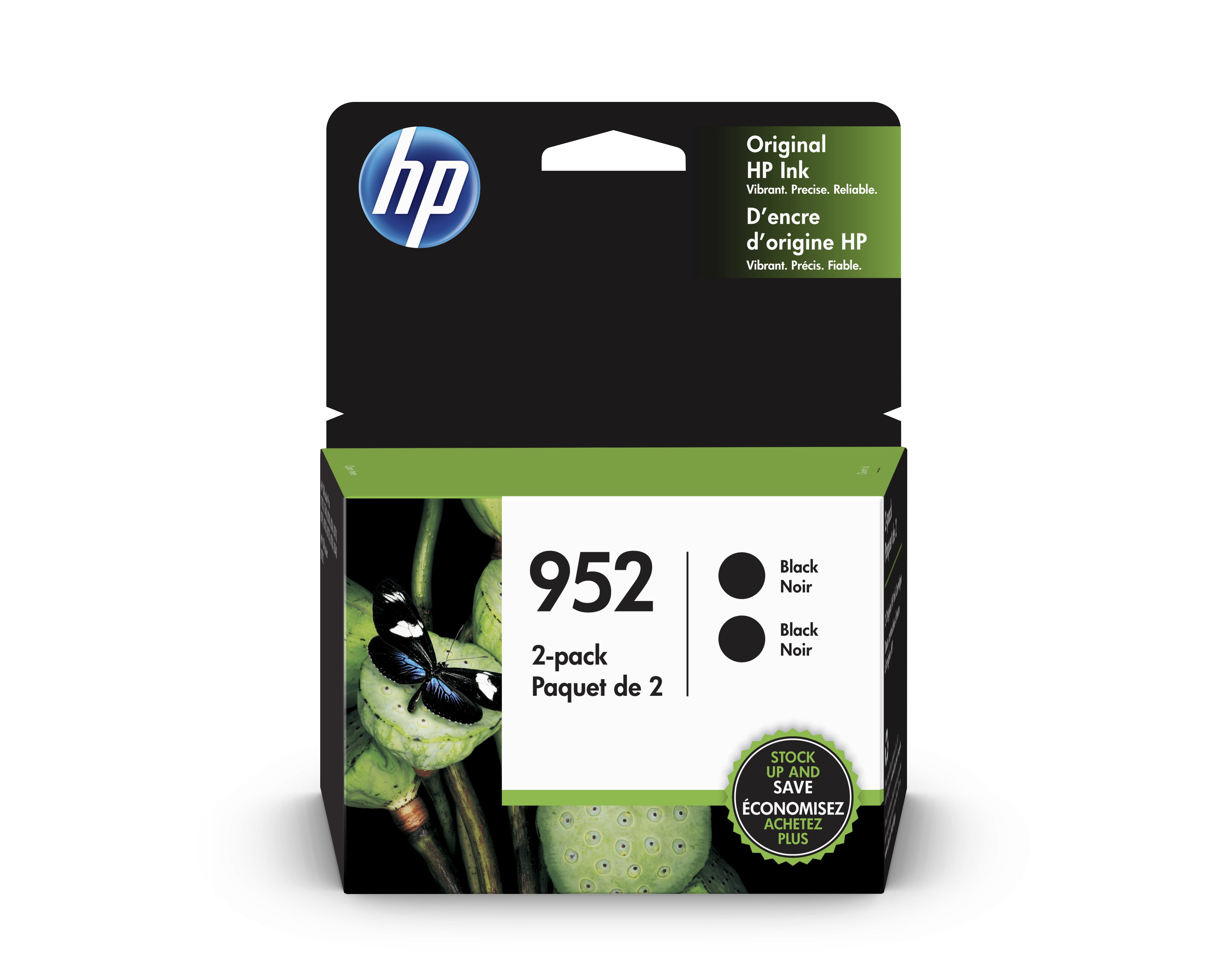 HP 952 Ink Cartridges Black, 2 Cartridges (3YP21AN)