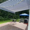 thumbnail image 2 of ALEKO 6.5'x5' Retractable Patio Awning Fabric Replacement, Blue and White Striped Color, 2 of 5