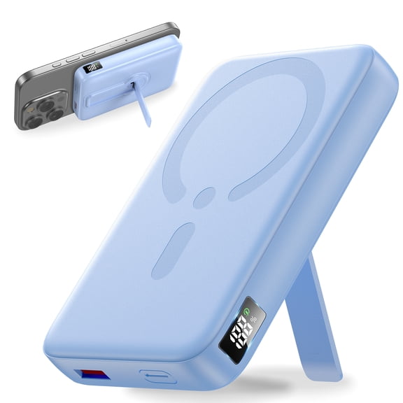 Magnetic Wireless Portable Charger, 12000mAh Power Bank, Fast Charging Battery Pack Compatible for iPhone 17/16/15/14/13, Blue