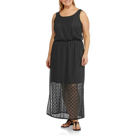 Faded Glory Women's Plus Lace Maxi Dress - Walmart.com