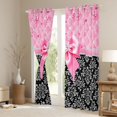 thumbnail image 3 of Manfei Pink Girly Bow Blackout Curtains,Retro Victorian Damask Window Curtains Pack of 2 (38x45 Each), 3 of 6