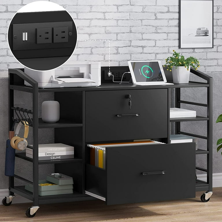Rolling File Cabinet With Charging