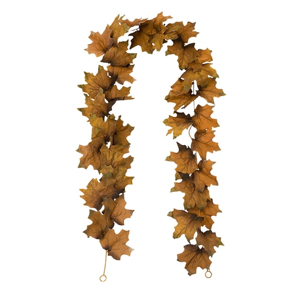 1 Pack Artificial Fall Leaves Garland,69 inch Artificial Autumn Maple Leaves Vine,Halloween Hanging Vine Garlan,Thanksgiving Harvest Decor for Fireplace Mantle Table Indoor Outdoor
