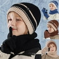 thumbnail image 7 of Gpaecead 4-10 Years Boy's And Girl's Baby Winter Kid's Scarf Hat Gloves Three Piece Hat Set Beige, 7 of 7