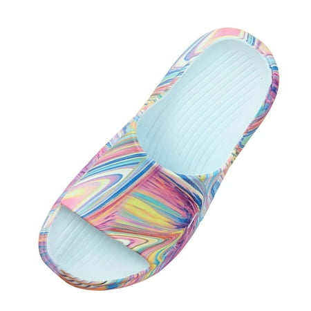 

Gzea Woman Slippers Home Slippers For Women In Summer Thick Soles Anti Slip And Silent Bathroom Sandals Wearing Beach Sandals Outside Sky Blue 40