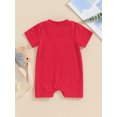 thumbnail image 5 of Aojekbee 4th of July Baby Rompers Infant Girls Boys Fuzzy Letter Flag Embroidery Crew Neck Short Sleeve Bodysuits Summer Jumpsuits, 5 of 10