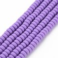 thumbnail image 2 of 10strands Handmade Polymer Clay Beads Strands for DIY Jewelry Crafts Supplies Flat Round Dark Violet 6~7x3mm Hole: 1.5mm about 113~116pcs/strand 15.55 inch~16.14 inch(39.5~41cm), 2 of 7