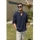 thumbnail image 4 of Camisa Cuello Mao Lino Hombre Casual Manga Larga Slim Fit, 4 of 7