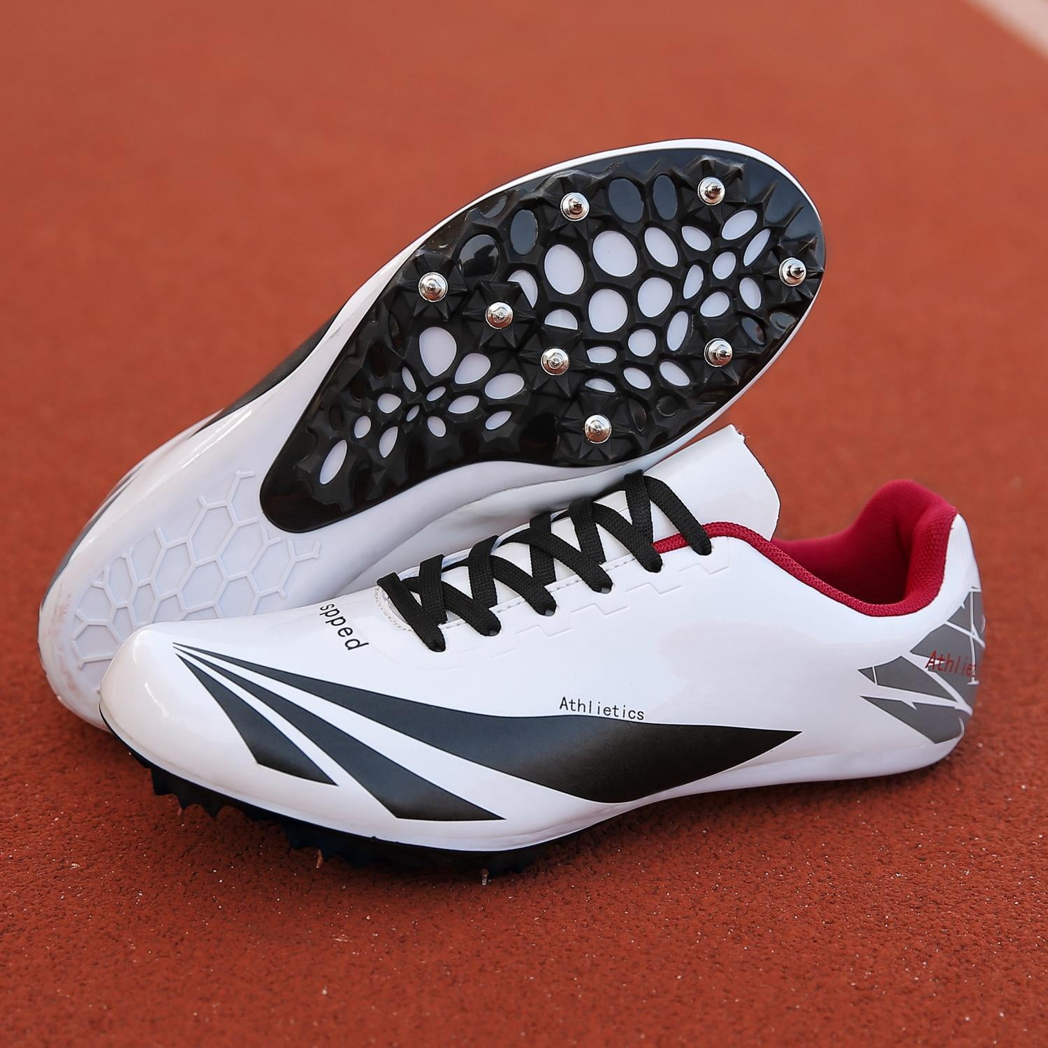 Track and Field Shoes Spike Running Shoes, Lightweight Auto-lacing Track Spike Shoes for Men and Women