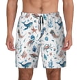 thumbnail image 2 of Picia Undersea Animals pattern Mens Swim Trunks with Compression Liner Stretch Beach Shorts Quick Dry with Zipper Pockets No-Chafing Board Shorts-X-Large, 2 of 9