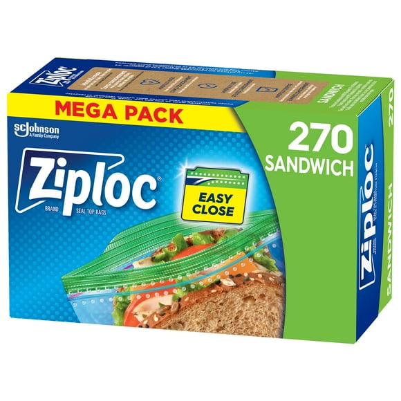 Ziploc® Sandwich Bags with Grip 'n Seal Technology, 270 Bags