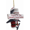 thumbnail image 3 of Shark Gone to The Beach Santa Claus Christmas Tree Funny Ornament, 3 of 6
