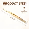 thumbnail image 2 of Uxcell Eyelash Extensions Lash Tweezers Stainless Steel Curved Fiber Precision Tweezers Lash Applicator Tool for Eyelash Tape & Extensions, Gold, 2 of 7
