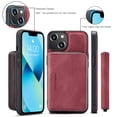 thumbnail image 6 of for iPhone 12 Pro Max Wallet Case, Minimalist Luxury PU Leather Magnetic Detachable Credit Card Holder, 2 in 1 Zipper ID Cash Slot, Magnetic Closure Kickstand Folio Flip Slim Cover,Red, 6 of 14