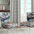thumbnail image 2 of Designart "Icy Blue and Purple Watercolor Blossom III" Blue Floral & Botanical Upholstered Accent Chair - Traditional Arm Chair For Bedroom, 2 of 5