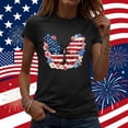 thumbnail image 2 of Zynoxe Women's T-Shirts Fourth of July Patriotic Graphic Tees for Women Casual Summer Crew Neck Short Sleeve Going Out Tops (#02 Black,2XL), 2 of 7