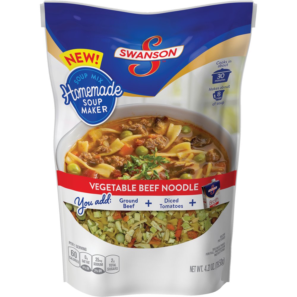 Swanson Homemade Soup Maker Vegetable Beef Noodle Soup Mix, 5.4 oz