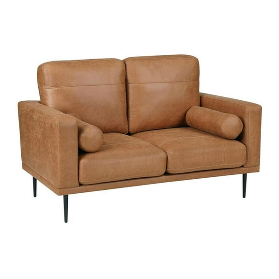 Lexicon Westcliffe Polished Microfiber Loveseat in Brown