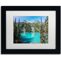 Trademark Fine Art 'Turquoise Lake' Canvas Art by Pierre Leclerc, White Matte, Black Frame