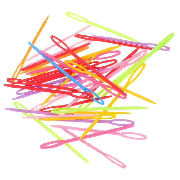CRAFTHROU 40Pcs Plastic Sewing Card Needles For Children Craft Projects