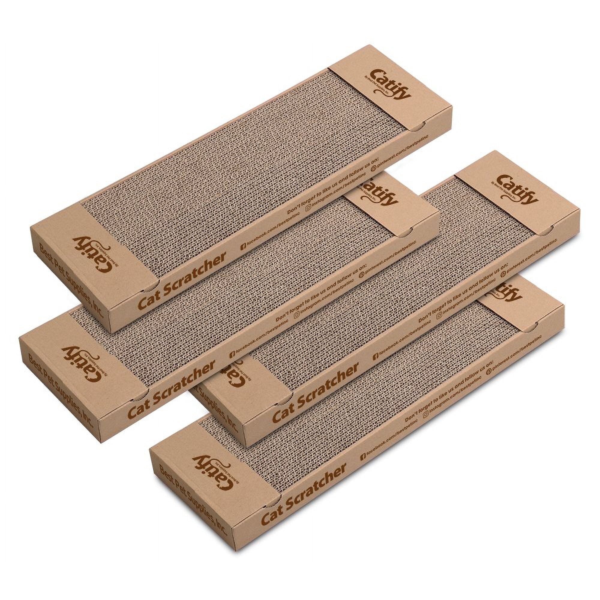 Best Pet Supplies Catify Cat Scratcher Pad Corrugated Lounger Board, 4-Pack