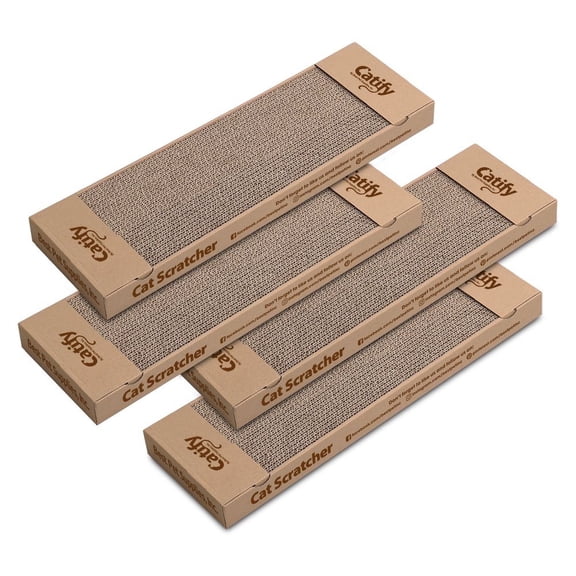 Best Pet Supplies Catify Cat Scratcher Pad Corrugated Lounger Board, 4-Pack