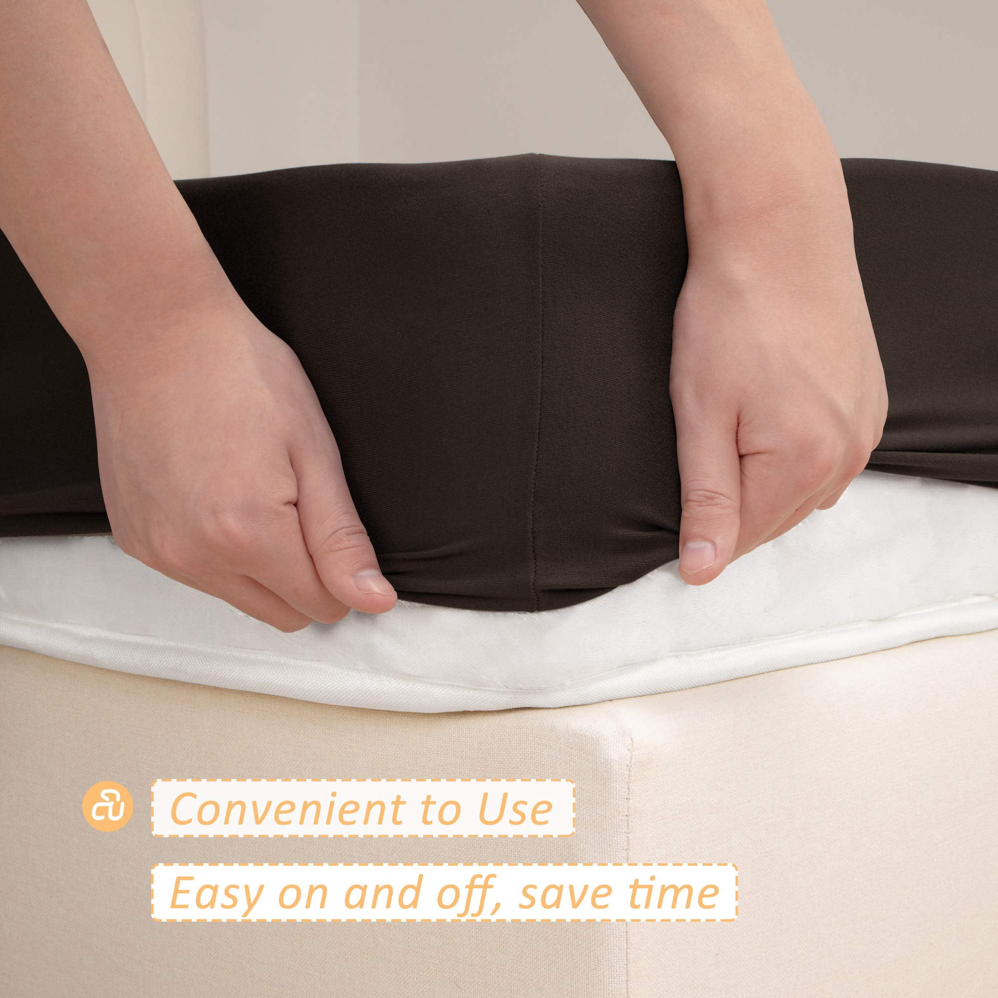 Stretch Jersey Box Spring Cover Wrap Around, Ultra Soft Wrinkle Resistant Bed Skirt Alternative, Queen Queen XL, Breathable Durable White Bedding