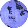 thumbnail image 1 of Ahgly Company Indoor Round Abstract Blue Modern Area Rugs, 3' Round, 1 of 4