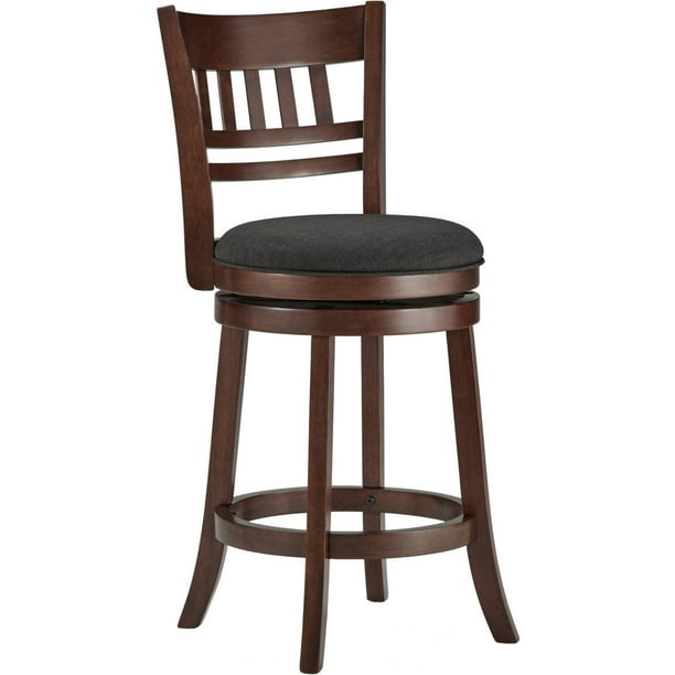 Weston Home Bar Stool with 360Degree Swivel, Dark Gray