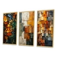 thumbnail image 3 of Designart "Earthy Euphony Hardedge Art wall decor III" Abstract Framed Wall Art Set Of 3 - Multi-Color Hard Edge Painting Frame Canvas Set For Living Room Decor, 3 of 7