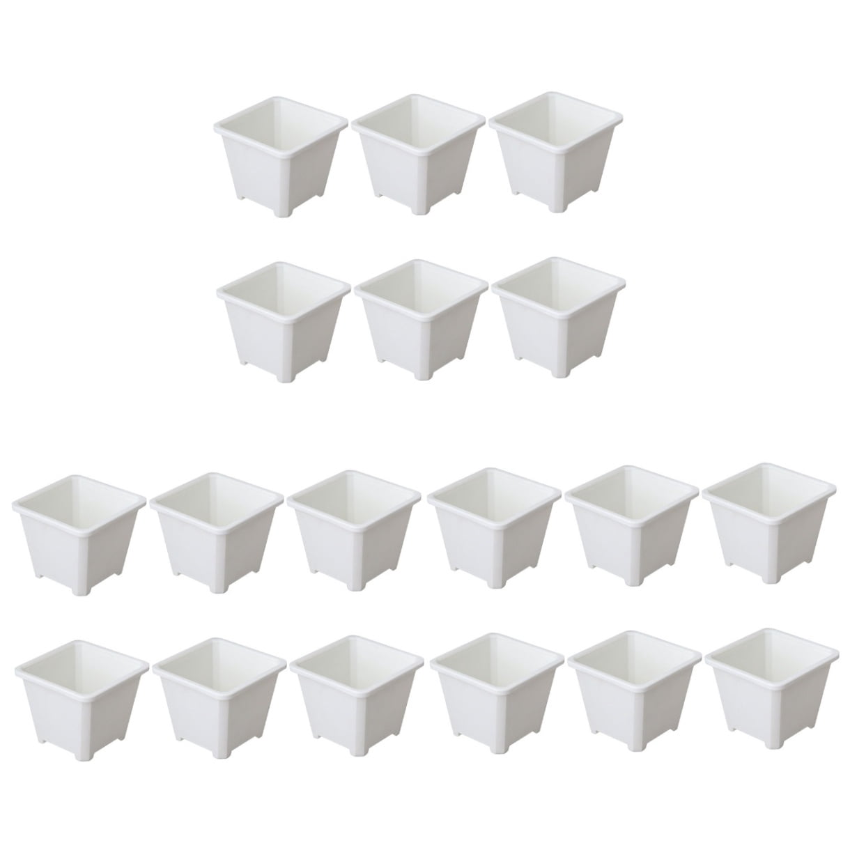 YSNOOWE Sturdy Plastic Planter - Minimalist Flower Pots for Indoor Use 18Pcs