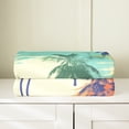 thumbnail image 2 of Tropical Fuzzy Blanket Queen 90x90,Watercolor Palm Tree Leaf Throw Blanket for Couch,Green Plant Tree Fleece Blanket,Jungle Botanical Flannel Blanket,Oil Plainting Style Sherpa Blanket, 2 of 5