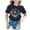 Navy*, variant on Girls T-Shirt Crew Neck Short Sleeve Cold Shoulder School Stationery Letter Print Daily Wear Navy