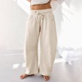 thumbnail image 2 of Resicozy Womens Barrel Sweatpants 2025 Baggy Wide Leg Solid Color Pants Casual Elastic Waisted Drawstring Sweat Pants with Pockets Khaki S, 2 of 7