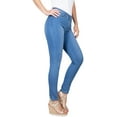 thumbnail image 2 of 2Luver, Women's, 5 Pocket Stretch Skinny Jeans, True Light Denim, 11, 2 of 7