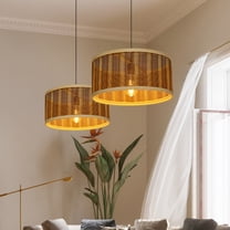 Arturesthome Rattan Pendant Light Japanese Dining Room Bamboo Lighting Chandelier