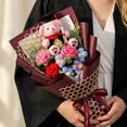thumbnail image 4 of Handmade Crochet Sunflower Plush Toy Bouquet,Knitted Floral Stuffed Gift for Graduation and Mother's Day,Red Style, 4 of 7
