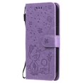 thumbnail image 4 of SaniMore for iPhone 14 6.1" 2022 Case, PU Leather Skin with Embossed Cat Flip Magnetic Cover Card Slots Kickstand Detachable Lanyard Full Around Wallet Case For iPhone 14 6.1", Purple, 4 of 12