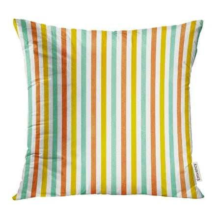 Classic Slipcovers Pillow - ARHOME Stripe Watercolor Yellow Seafoam Blue and Carrot Orange Striped Brush Classic Color Pillowcase Cushion Cover 20x20 inch