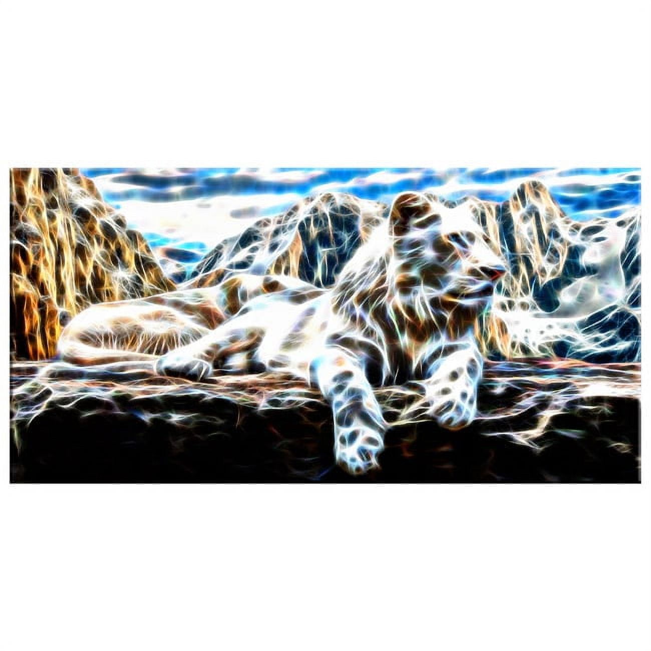 Design Art White Tiger Art on Canvas, 32" x 16"